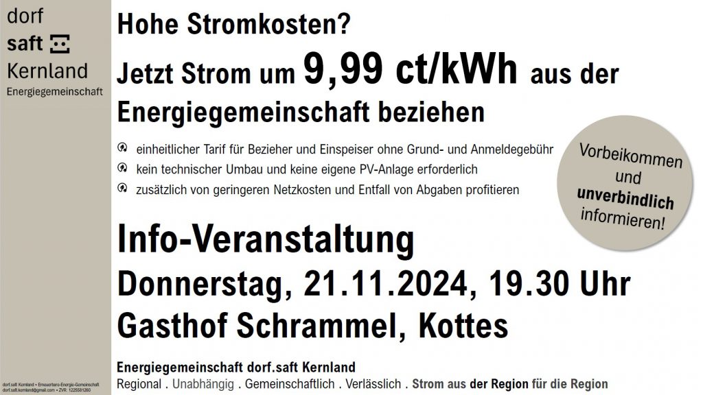 Energiegemeinschaft – Info Veranstaltung